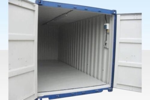 20 ft Flat Floor Bunded Storage Container – Corten Steel, 24 Vents, Steel Bunded Floor.