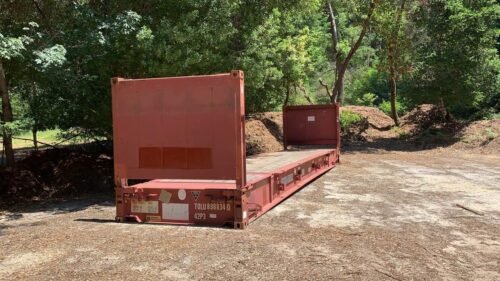 40 ft Flat Rack Container – Collapsible Ends, Lashing Rings, CSC Plated