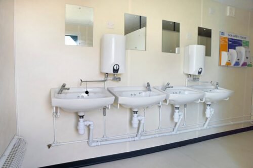 20 ft Steel Toilet Cabin – 4+1 Configuration, Anti-Vandal Construction