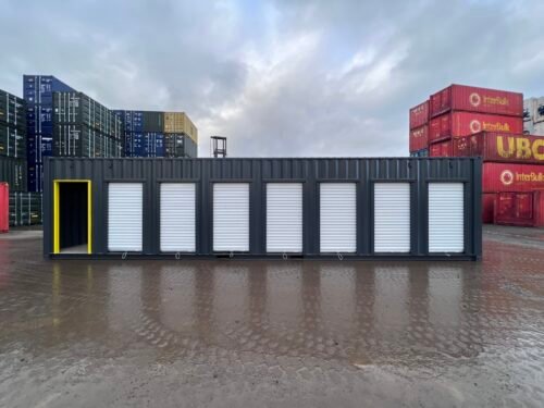 40ft High Cube Container with Multi-Store Mezzanine Configuration – 7 Bay Self Storage
