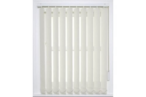 Jackleg Cabin Vertical Window Blind – Cream, Fire Retardant, Anti-Bacterial
